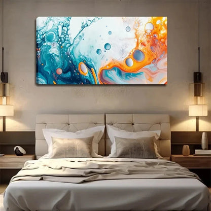 Abstract Vibrant Watercolor Wall Art canvas office home room framed 120x60cm