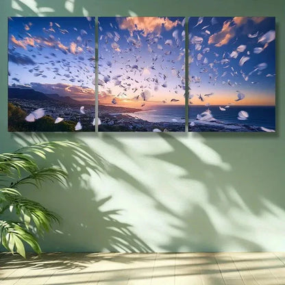 3pcs Sunset in Cape Town Wall Art Set Canvas Unframed - High Quality Print 100% Australian Made Wall Canvas