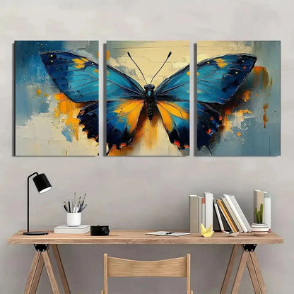 3pcs Modern Butterfly Animal Wall Art Set Canvas Framed 40x60cm - High Quality Print 100% Australian Made Wall Canvas Ready to Hang - Bella Home Decor