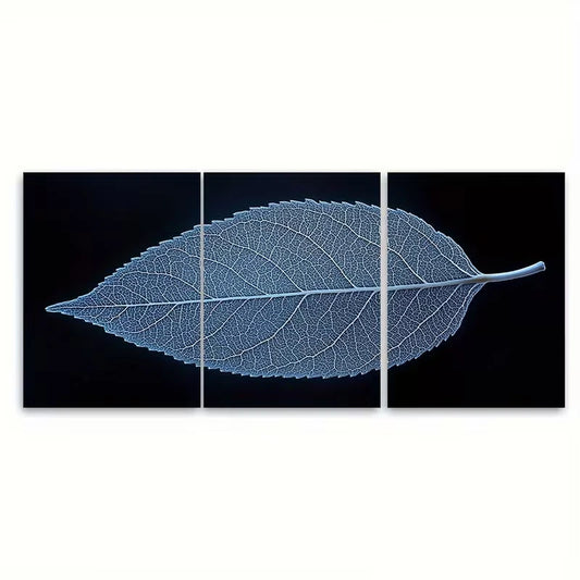 3pcs Dreamy Skeleton Leaf Botanical Photography Metal Print Ready to Hang Art
