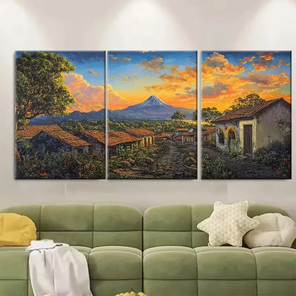 3pcs Nicaragua Painting Metal Print Ready to Hang Art