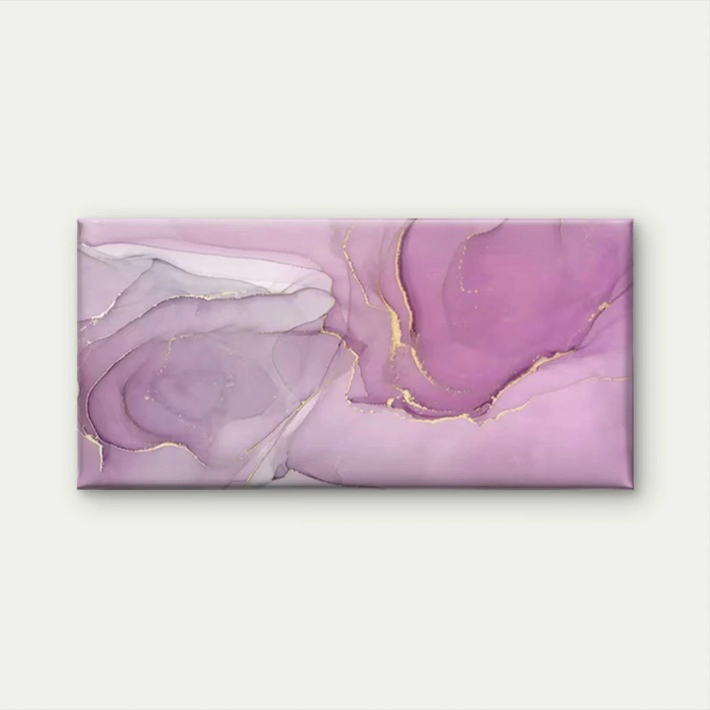 Lavender Golden Marble Wall Art Canvas Office Home Room Framed 120x60cm