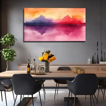 Color Mountain Watercolor Wall Art Canvas Office Home Room Framed 120x60cm