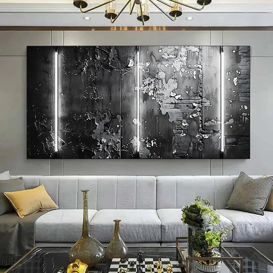 Retro Abstract Cracked Texture Wall Art Canvas Office Home Room Framed 120x60cm