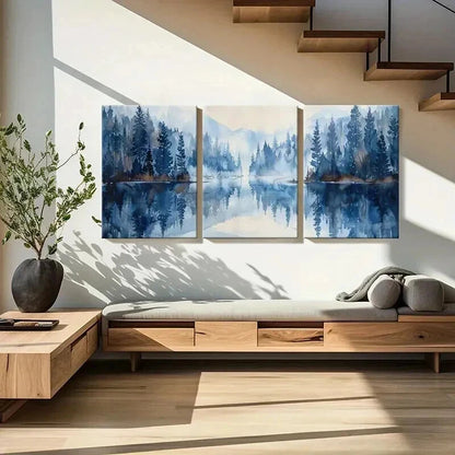 3pcs Serene Forest and Mountain Scenery Wall Art Set Canvas Framed 40x60cm - High Quality Print 100% Australian Made Wall Canvas Ready to Hang - Bella Home Decor