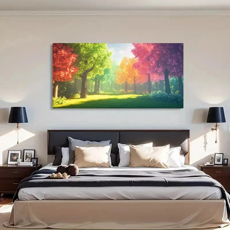 Vibrant Fall Colors Autumn Wall Art Canvas Office Home Room Framed 120x60cm