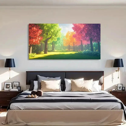 Vibrant Fall Colors Autumn Wall Art Canvas Office Home Room Framed 120x60cm