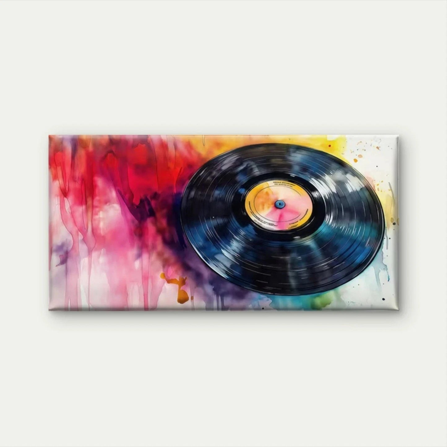Vinyl Record Music-Themed Ink Wall Art Canvas Office Home Room Framed 120x60cm