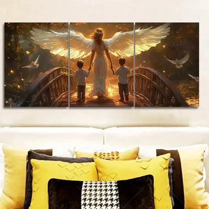 3pcs The angel and two little boys Wall Art Set Canvas Unframed - High Quality Print 100% Australian Made Wall Canvas