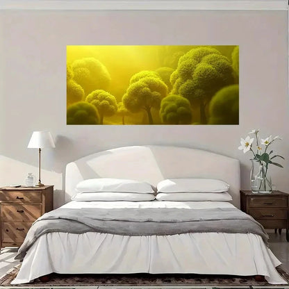 Golden Forest Fantasy Wall Art Canvas Office Home Room Framed 120x60cm