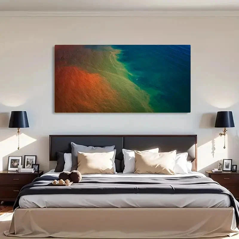 Colorful Sea Modern Decor View Wall Art Canvas Office Home Room Framed 120x60cm