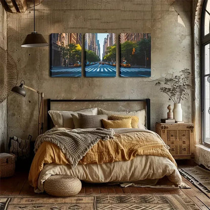 3pcs City Road Zebra CrossingWall Art Set Canvas Framed 60x90cm - High Quality Print 100% Australian Made Wall Canvas Ready to Hang - Bella Home Decor