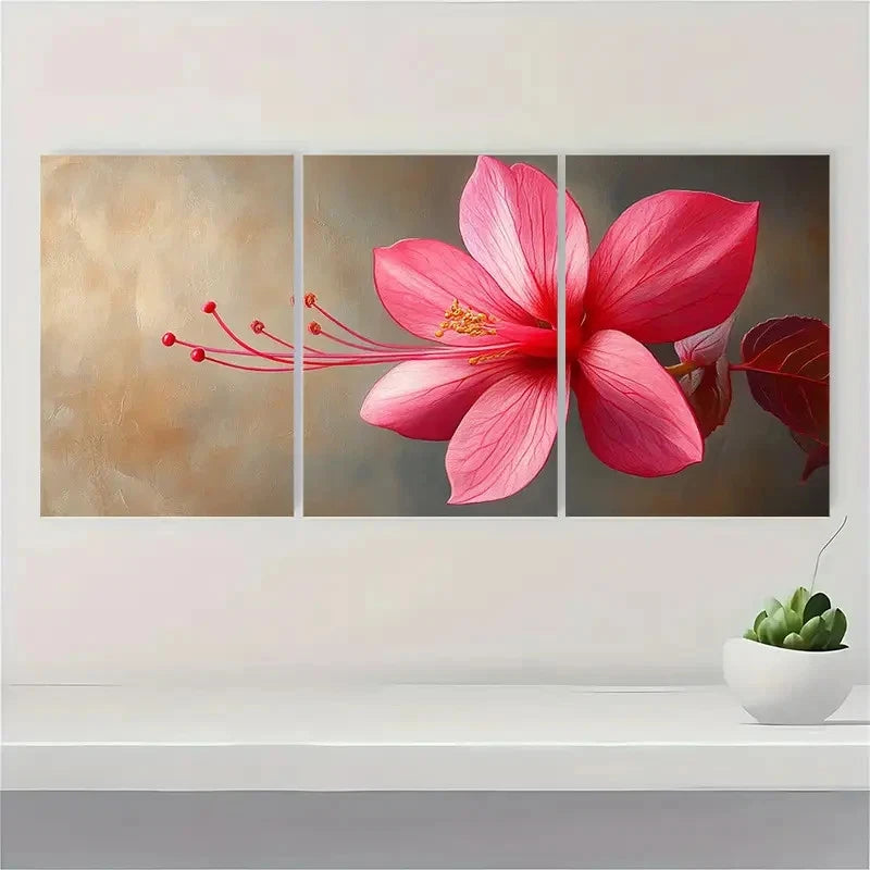 3pcs  Fuchsia Flower Canvas Print Flower  XA  Wall Art Set Canvas Framed 40x60cm - High Quality Print 100% Australian Made Wall Canvas Ready to Hang - Bella Home Decor