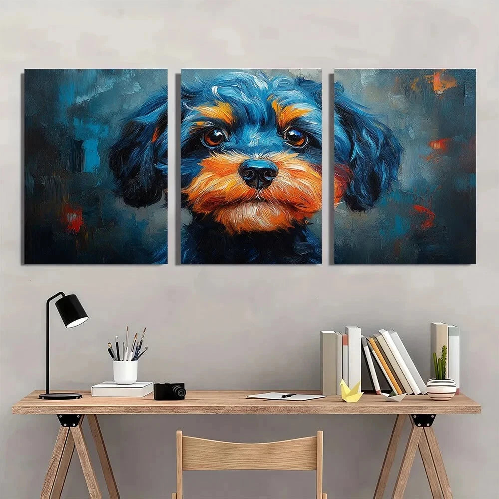 3pcs Cockapoo Dog Pet Abstract Modern Metal Print Ready to Hang Art - Bella Home Decor
