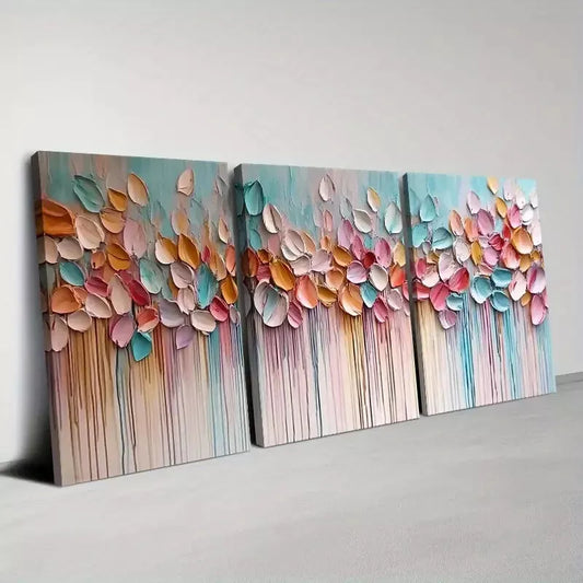 3pcs Modern Colorful Noble Petals Wall Art Set Canvas Framed 40x60cm - High Quality Print 100% Australian Made Wall Canvas Ready to Hang