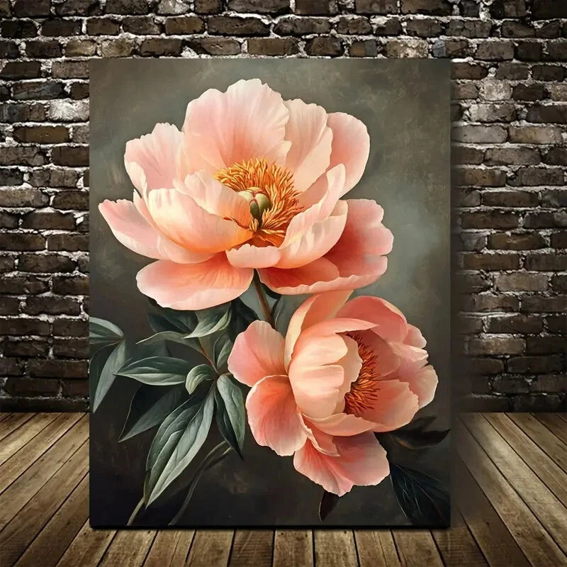 Beautiful Beautiful Peony Suitable Painting 40x60cm Metal Print Ready to Hang - Bella Home Decor