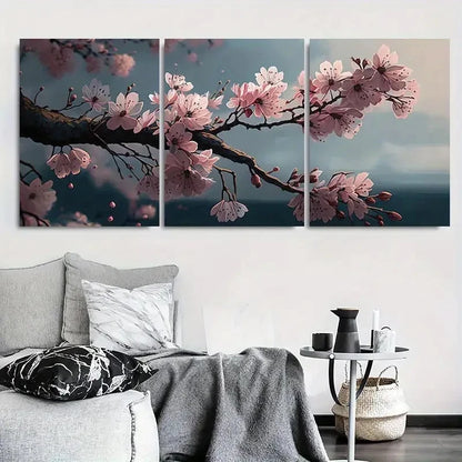 3pcs Cherry Blossom Serenity Sakura Branches Wall Art Set Canvas Framed 40x60cm - High Quality Print 100% Australian Made Wall Canvas Ready to Hang - Bella Home Decor