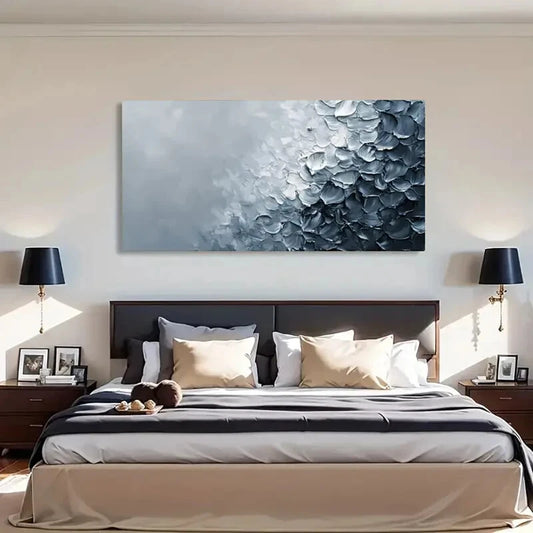 Monochrome Palette with Texture Wall Art Canvas Office Home Room Framed 120x60cm
