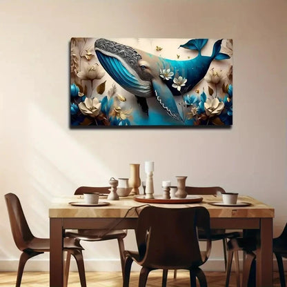 Blue And Golden Accents Wall Art Canvas Office Home Room Framed 120x60cm