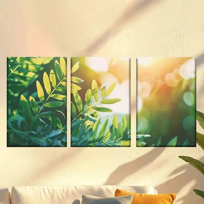 3pcs Fascinating Ferns Wall Art Set Canvas Framed 60x90cm - High Quality Print 100% Australian Made Wall Canvas Ready to Hang