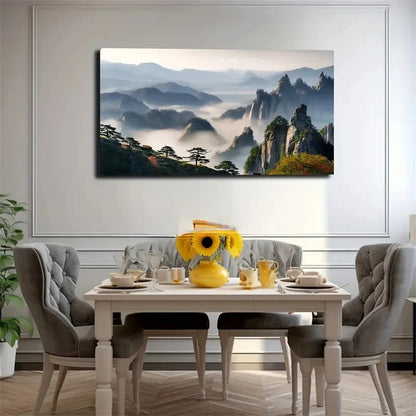 Majestic China Mountainscape Wall Art Canvas Office Home Room Framed 120x60cm