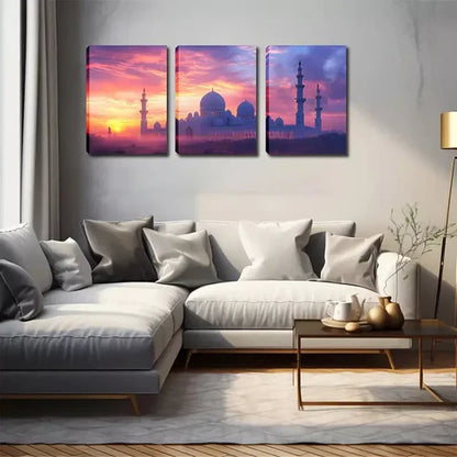 3pcs Magical Religious Landmark Wall Art Canvas Unframed - High Quality Print 100% Australian Made Wall Canvas