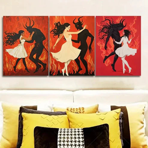 3pcs The Girl and the Beast Wall Art Set Canvas Unframed - High Quality Print 100% Australian Made Wall Canvas