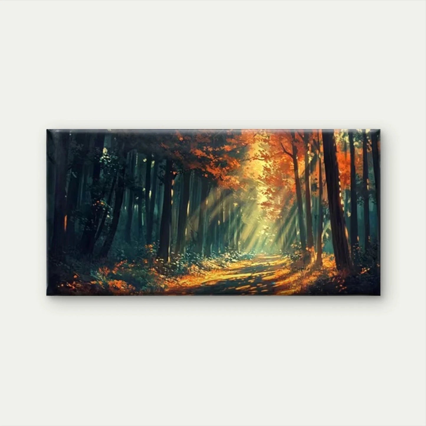 Sunshine & Golden Leaves Wall Art Canvas Office Home Room Framed 120x60cm