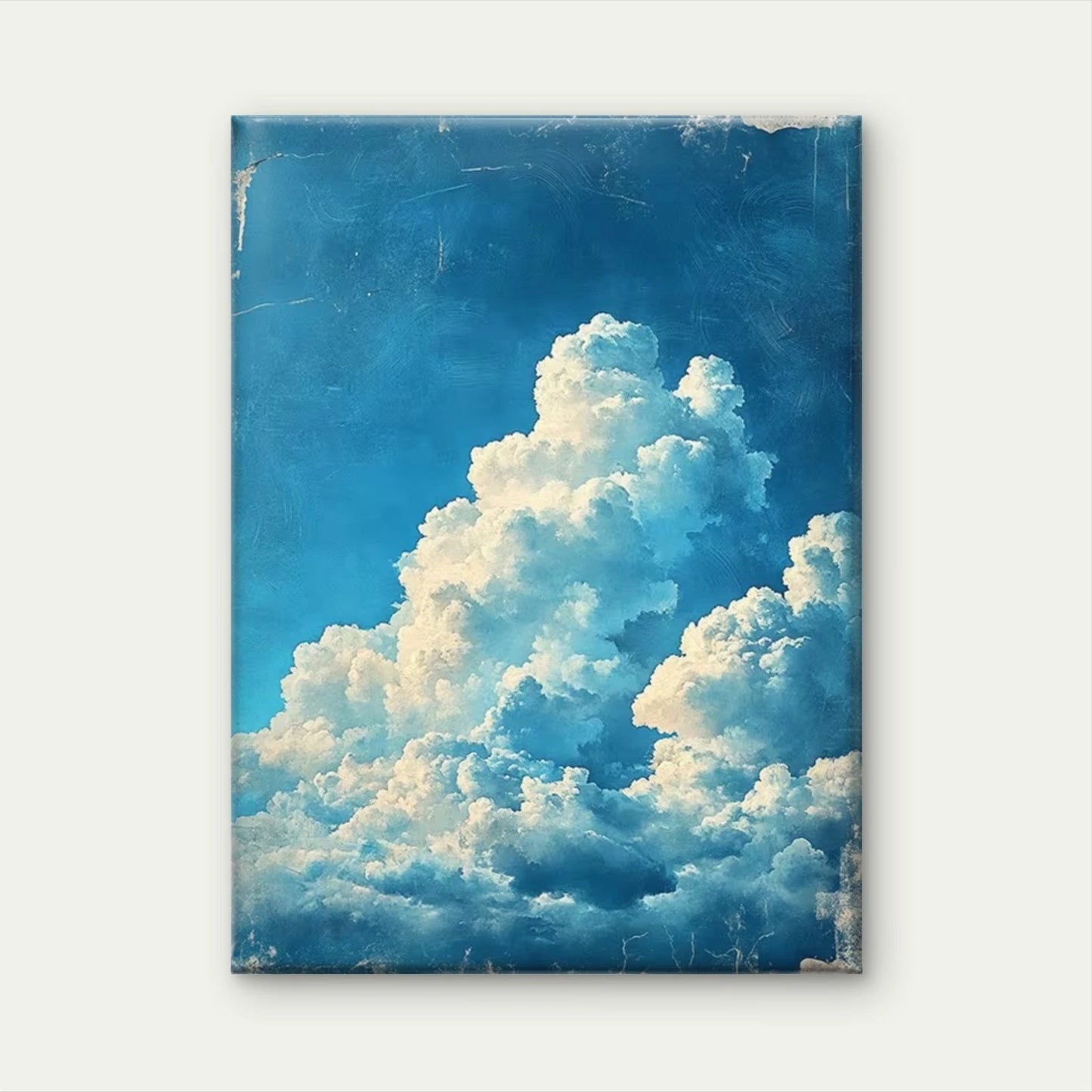 Fluffy Blue Sky Dreamy Cloud Metal Print Ready to Hang