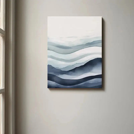 Beautiful Modern Minimalist Abstract Wave Painting 40x60cm Metal Print Ready to Hang