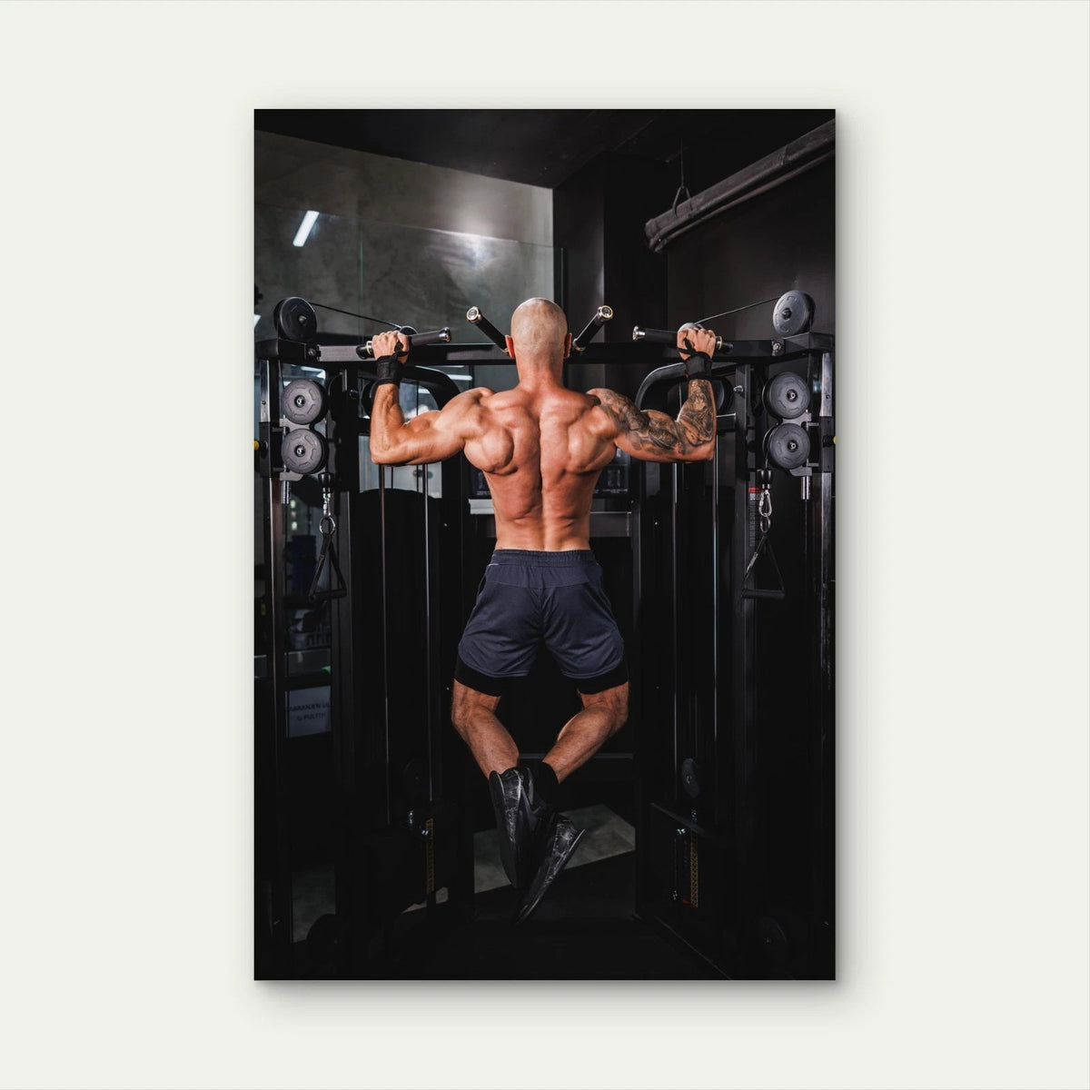 Man Back Lat Pulldown Gym Workout 5mm thick Plastic Poster Ready to Hang 90x60cm