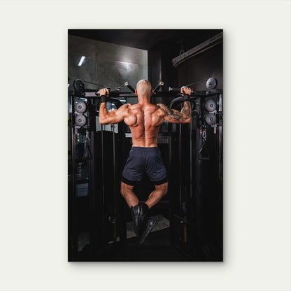Man Back Lat Pulldown Gym Workout 5mm thick Plastic Poster Ready to Hang 90x60cm