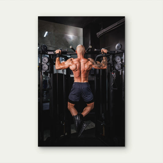 Man Back Lat Pulldown Gym Workout 5mm thick Plastic Poster Ready to Hang 90x60cm
