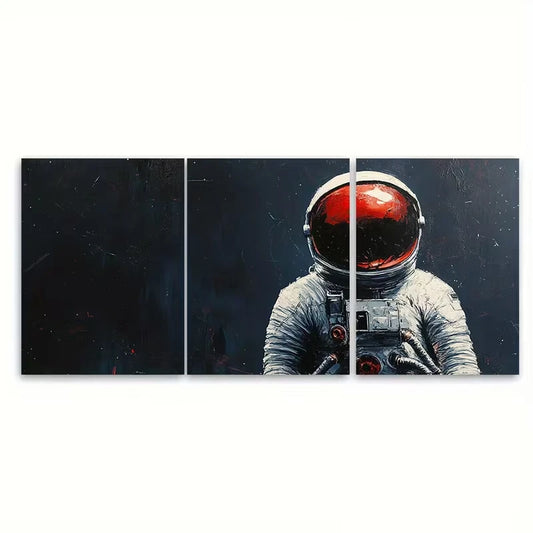 3pcs Spaceman Astronaut Metal Print Ready to Hang Art