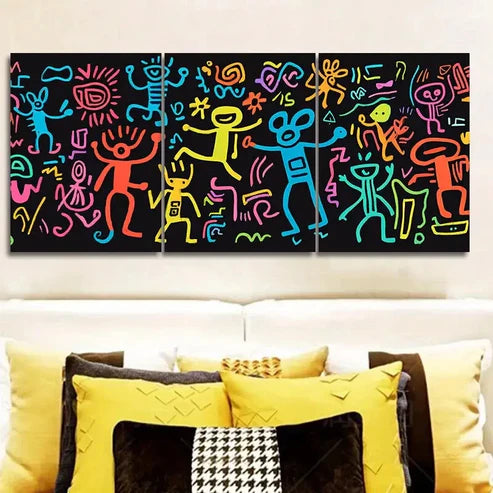 3pcs Surreal character graffiti  Wall Art Set Canvas Unframed - High Quality Print 100% Australian Made Wall Canvas