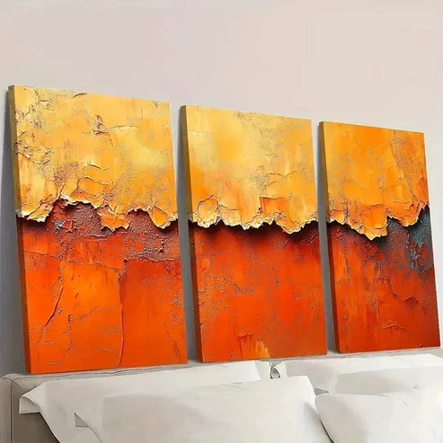 3pcs Orange Canvas Abstract  Wall Art Set Canvas Unframed – High Quality Print 100% Australian Made Wall Canvas - Bella Home Decor