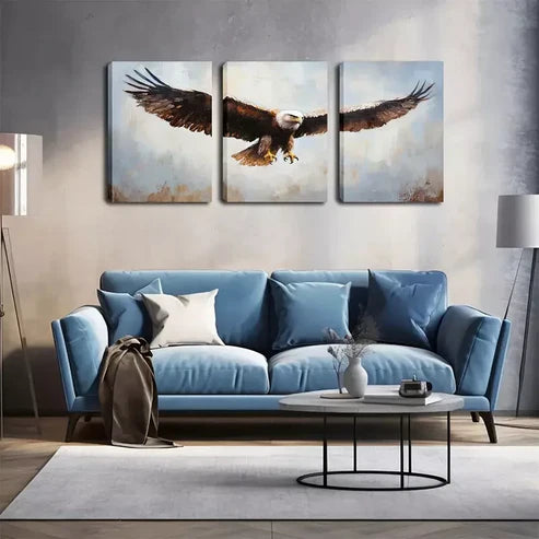 3pcs Eagle Wall Art Set Wall Art Canvas Unframed - High Quality Print 100% Australian Made Wall Canvas