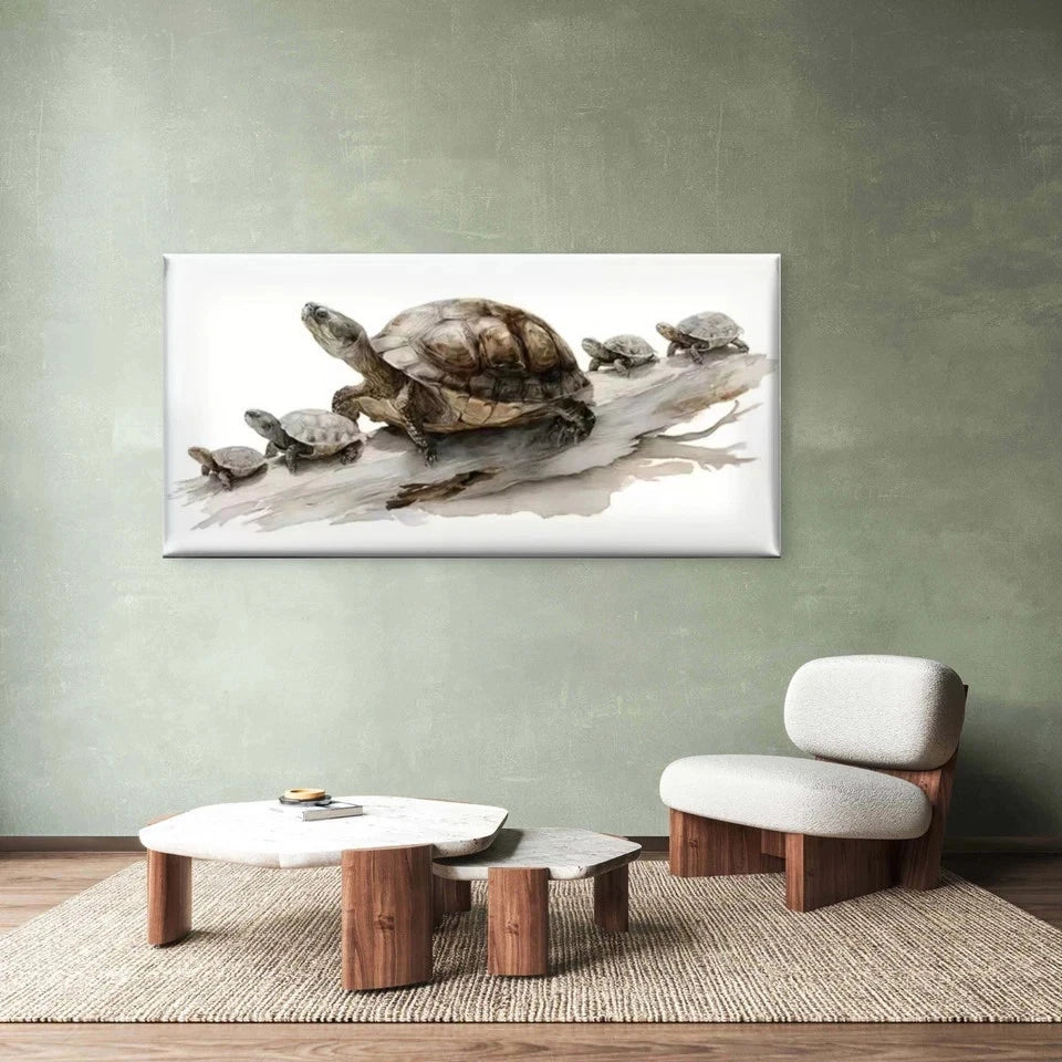 Charming Turtle Wall Art Canvas Office Home Room Framed 120x60cm