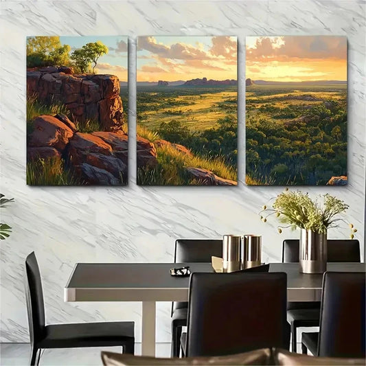 3pcs Australian Kakadu National Park Wall Art Set Canvas Framed 60x90cm - High Quality Print 100% Australian Made Wall Canvas Ready to Hang