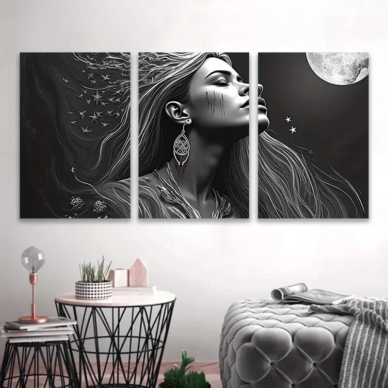 3pcs Black And White Picture Wall Art Set Canvas Framed 40x60cm - High Quality Print 100% Australian Made Wall Canvas Ready to Hang - Bella Home Decor