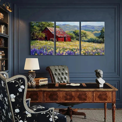 3pcs Mountain Landscape Vintage Farmhouse Metal Print Ready to Hang Art - Bella Home Decor