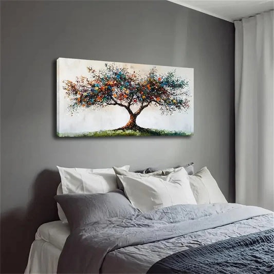 Modern Minimalist Tree Canopy Wall Art Canvas Office Home Room Framed 120x60cm