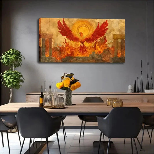 Modern Minimalist Firebird Wall Art Canvas Office Home Room Framed 120x60cm