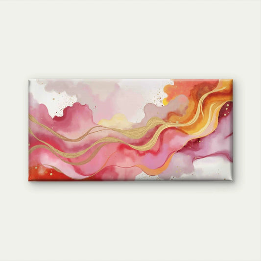 Abstract Watercolor Swirls Wall Art Canvas Office Home Room Framed 120x60cm