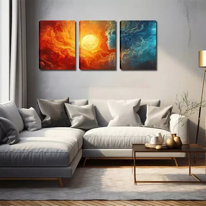 3pcs God Of The Sun And Moon Wall Art Canvas Unframed - High Quality Print 100% Australian Made Wall Canvas - Bella Home Decor