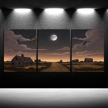 3pcs Dark Clouds Appear, Enveloping The Sky Metal Print Ready to Hang Art - Bella Home Decor