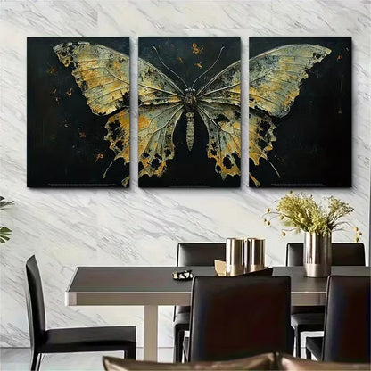 3pcs Ethereal Gothic Butterfly Metal Print Ready to Hang Art