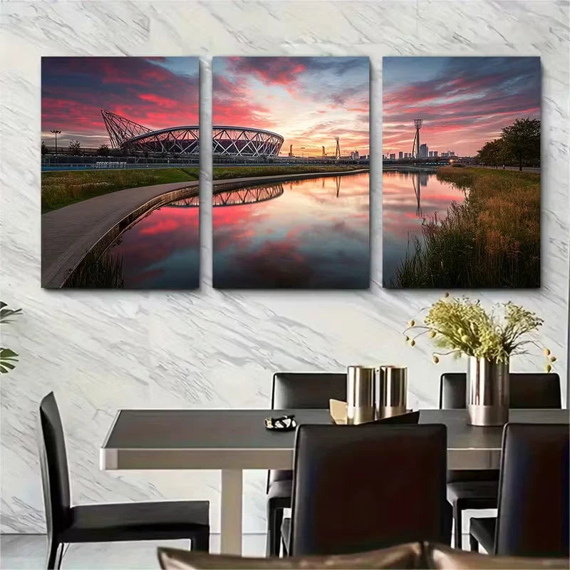 3pcs London Park Stadium Metal Print Ready to Hang Art