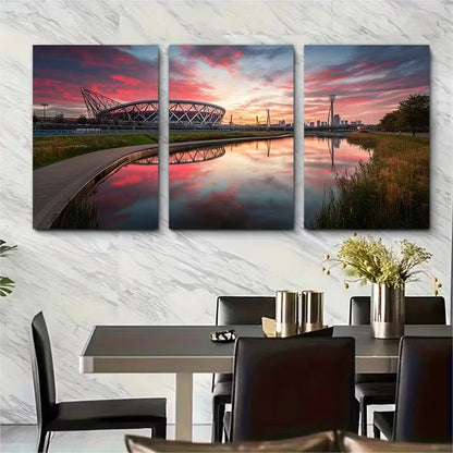 3pcs London Park Stadium Metal Print Ready to Hang Art