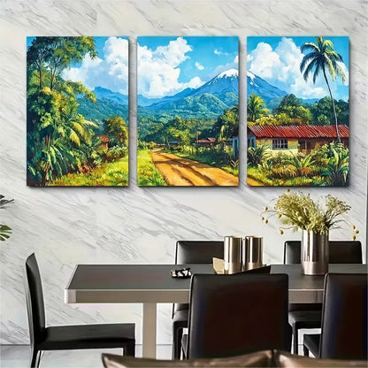 3pcs , Quepos Travel Print Metal Print Ready to Hang Art - Bella Home Decor